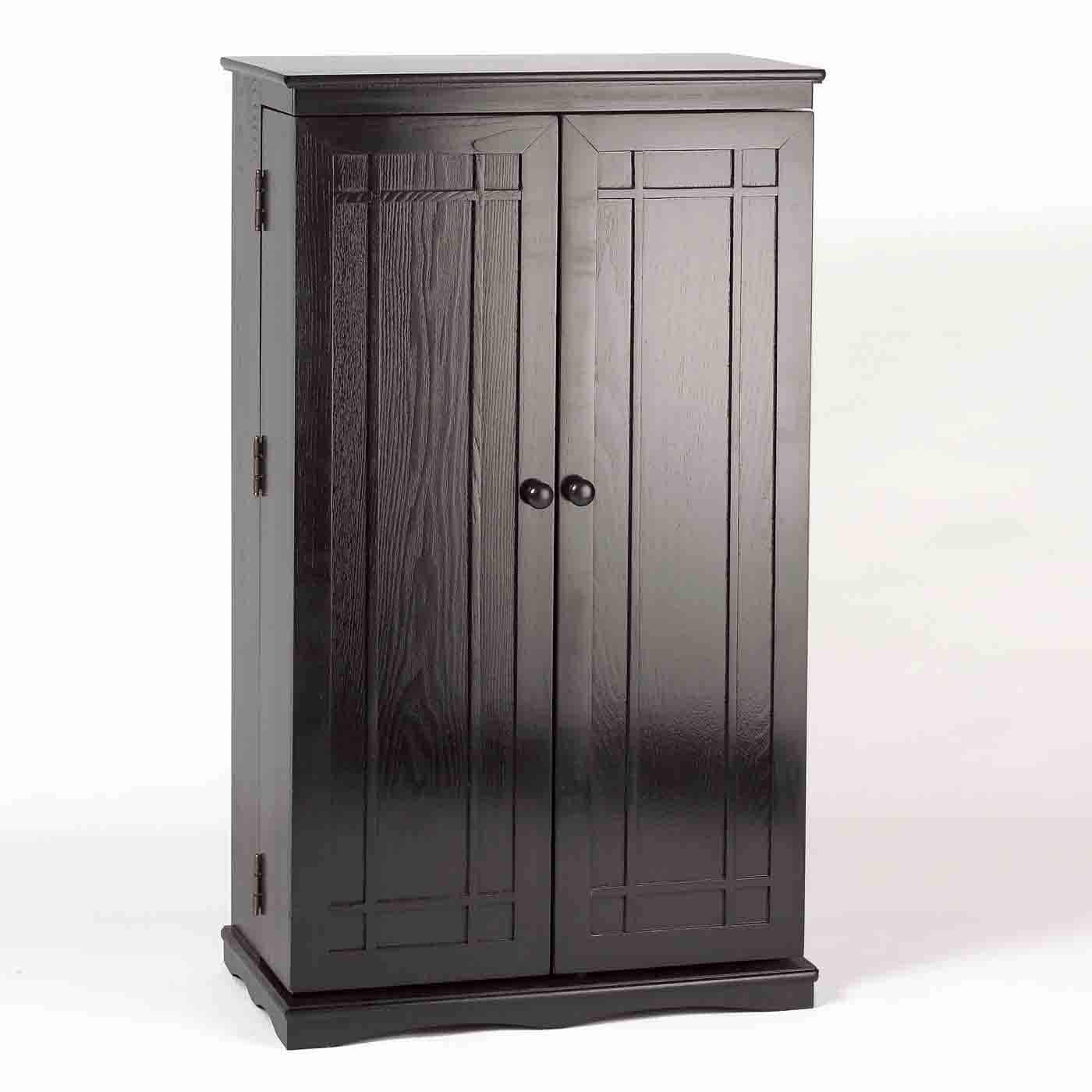 Leslie Dame CD-612B Black Mission Style Multimedia Cabinet