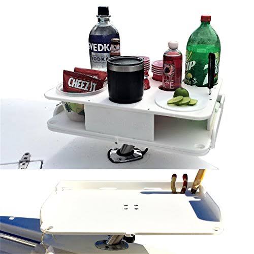 Docktail Boat Bar and Bait Table Combo - Includes Rod Holder Mount