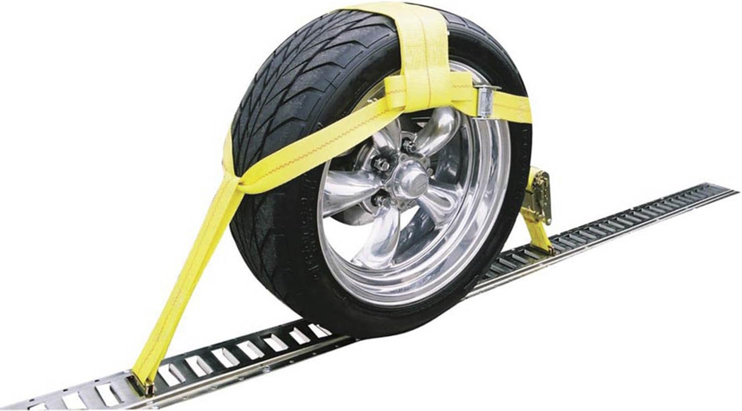 Erickson 8314 3500 lb. E-Track Adjustable Tire Basket Strap with Cam Buckle and Ratchet Pack of 2