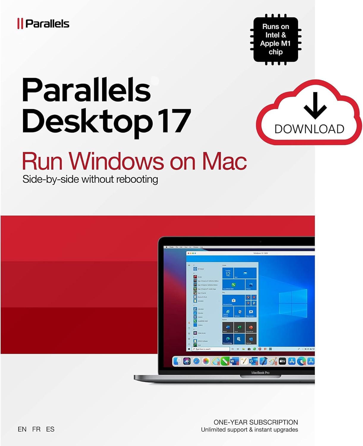 Parallels Desktop 17 for Mac | Run Windows on Mac Virtual Machine Software | 1-Year Subscription [Mac Key Card]