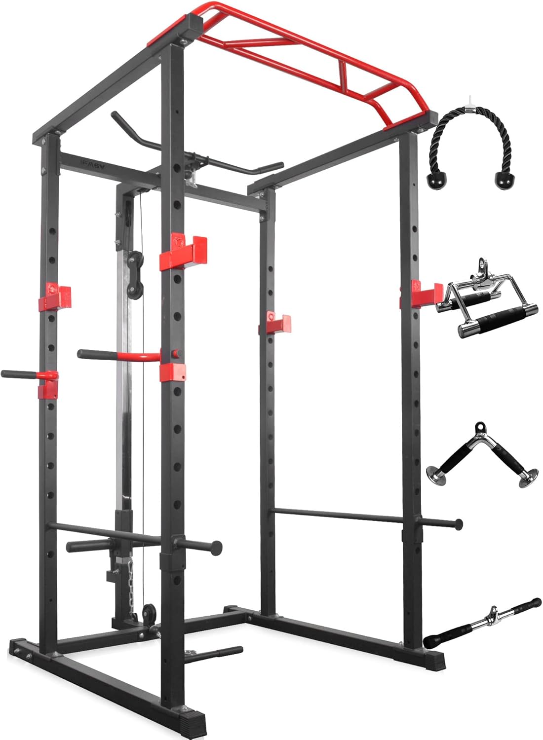 IFAST Multi-Functional Power Cage,Home Adjustable Pullup Squat Rack 1000Lbs Capacity Comprehensive Fitness Barbell Rack