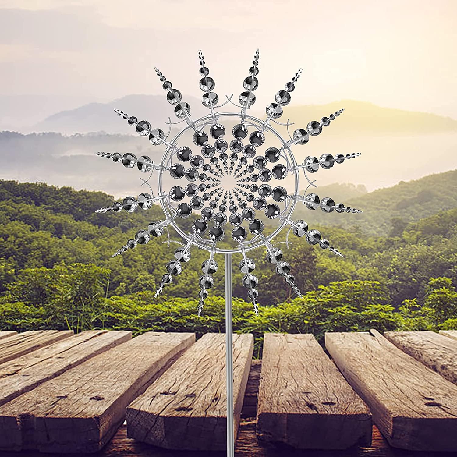 Yunsuelo Magical Metal Windmills Unique and Magical Wind Spinners , 3D Wind Spinners, Kinetic Wind Spinner Solar, Wind Spinners for Yard and Garden, Wind Catchers Metal Outdoor Patio