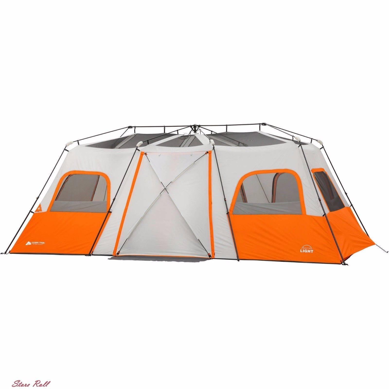 Ozark Trail 18& x 10& Instant Cabin Tent with Integrated LED Light, Sleeps 12