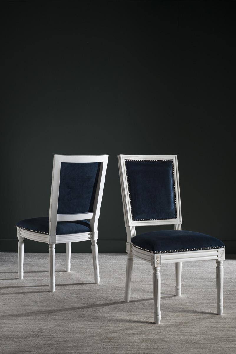 Safavieh Set of 2 Buchanan Black Velvet Side Chair