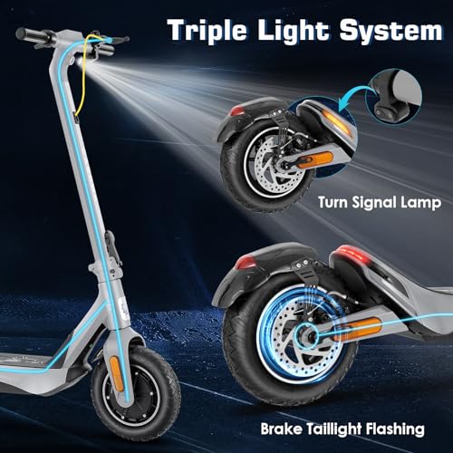 Caroma Electric Scooter, Peak 850W Powerful Motor, 30 Miles Long Range and 36 MPH Top Speed, Turn Signal & Cruise Control, Folding Electric Scooter Adults with Wide Pneumatic Wheel