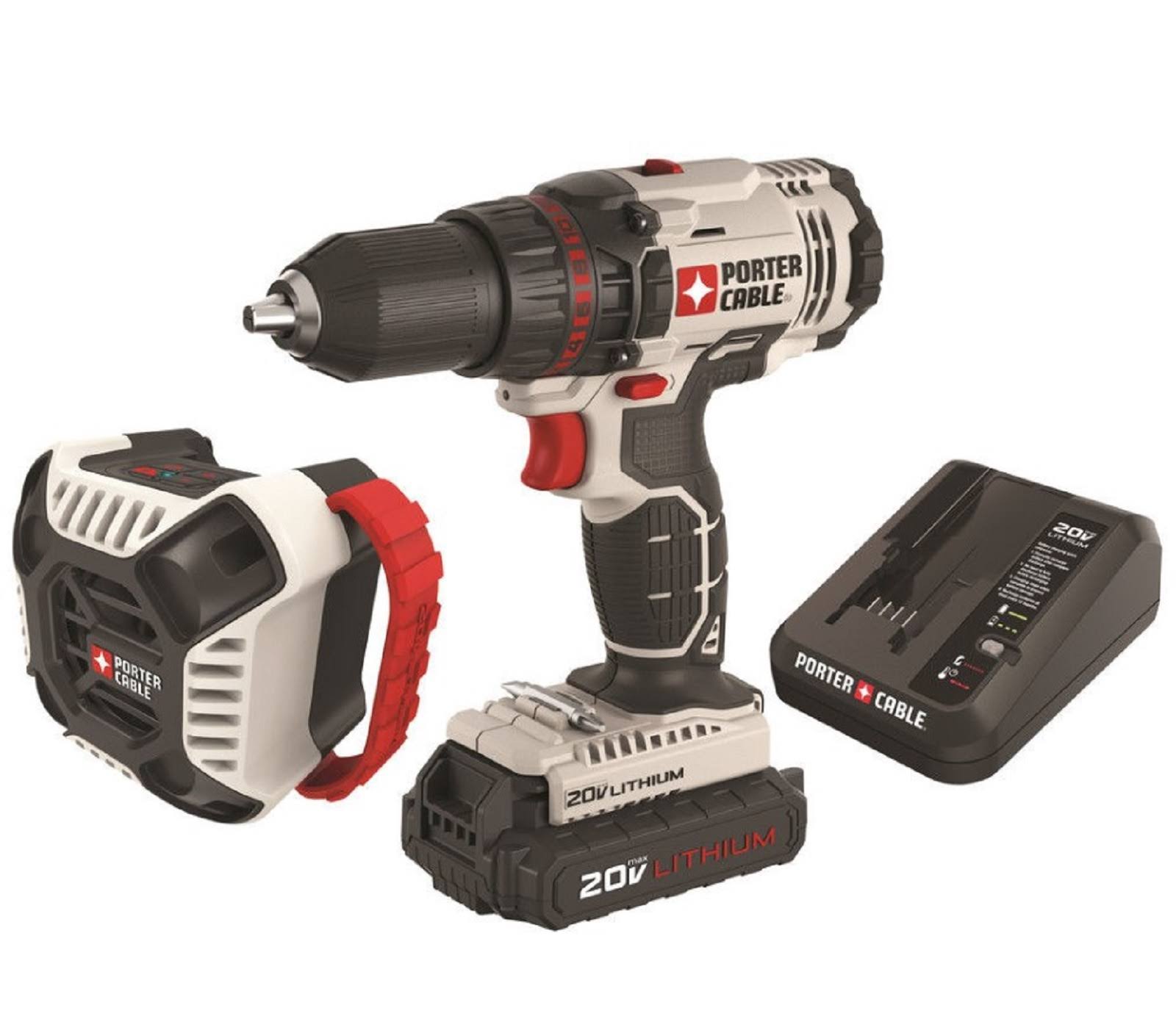 Porter-Cable PCCK607LA 20V Max Lithium-Ion 1/2 in. Drill Driver and Bluetooth Speaker Combo