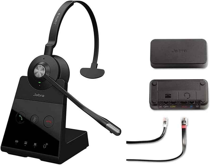 Jabra Engage 65 Wireless Stereo Headset with 14201-17 Link 17 EHS Adapter for Polycom