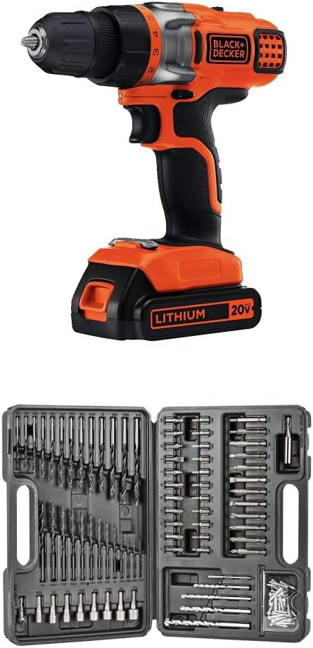 BLACK+DECKER LDX220C 20V MAX 2-Speed Cordless Drill Driver (Includes Battery and Charger) Pack of 2