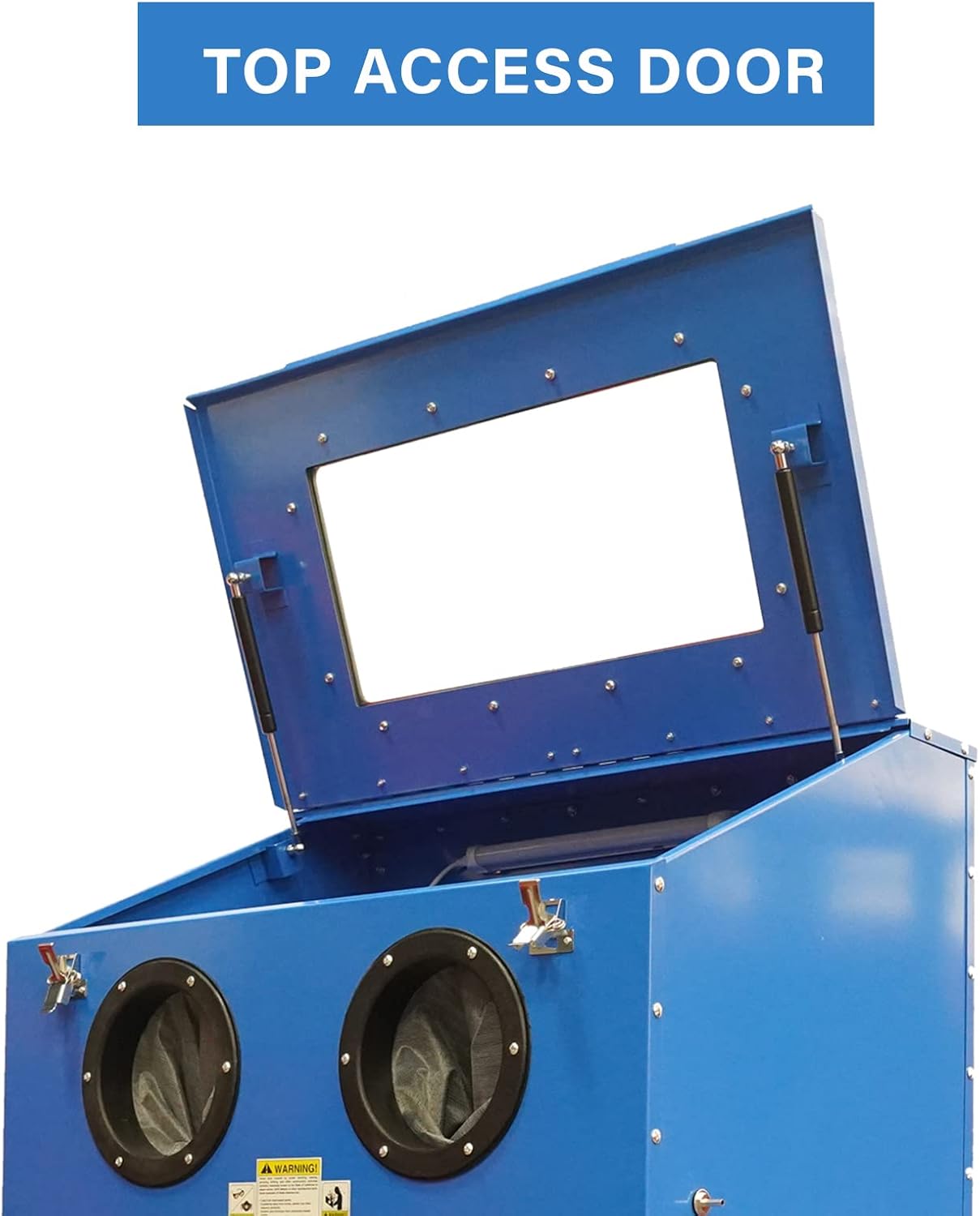 Abrasive Blast Cabinet 90 Gallon with Dust Collection Reclaimer System Floor Sandblasting&Sandblaster Cabinet for Rust Grime Paint Removing