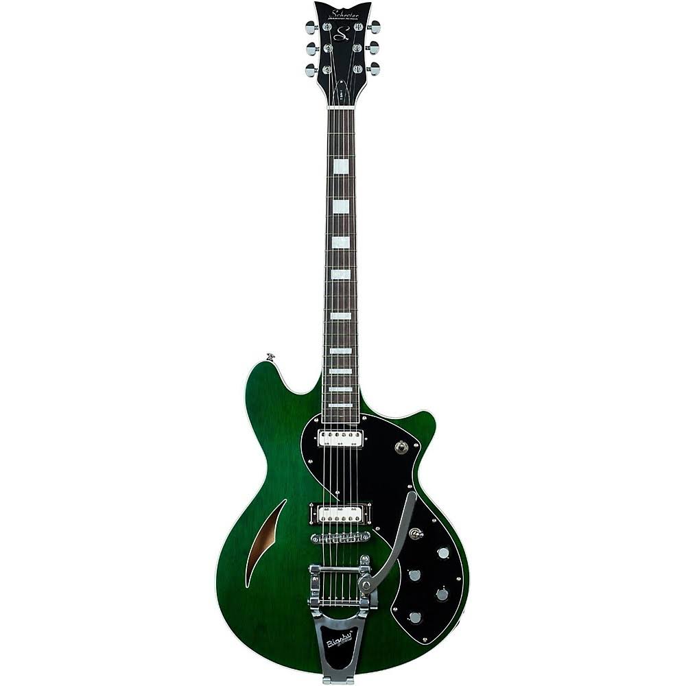 Schecter T S H-1B 6-String Semi-Hollow-Body Electric Guitar Emerald Green Pearl