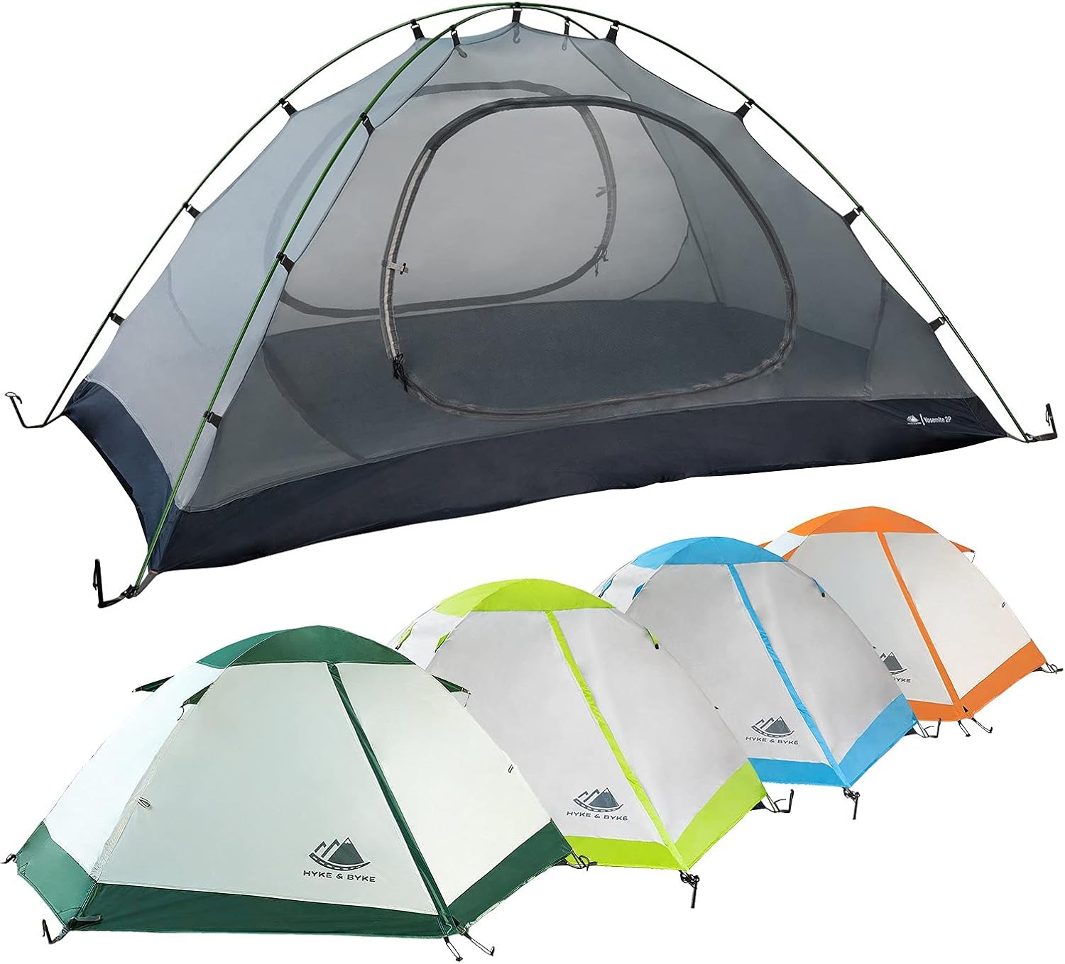 Hyke & Byke Yosemite Hiking & Backpacking Tent - 3 Season Ultralight, Waterproof Tent for Camping w/Rain Fly and Footprint - 1 Person or 2 Person