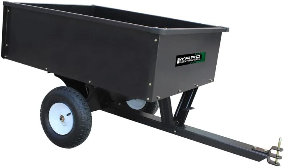 Heavy Duty Tow Behind ATV Trailer Steel Dump Cart  10Cubic Feet And 400Pound Capacity  Garden Utility Trailer  Trailers With Removable Tailgate For Riding Lawn Mower Tractor - Curated Treasures Market