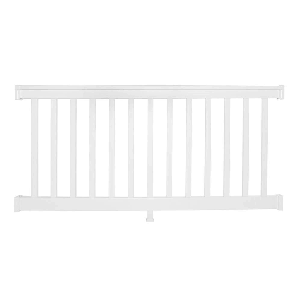 Weatherables Vanderbilt 3 ft. H x 8 ft. W White Vinyl Railing Kit