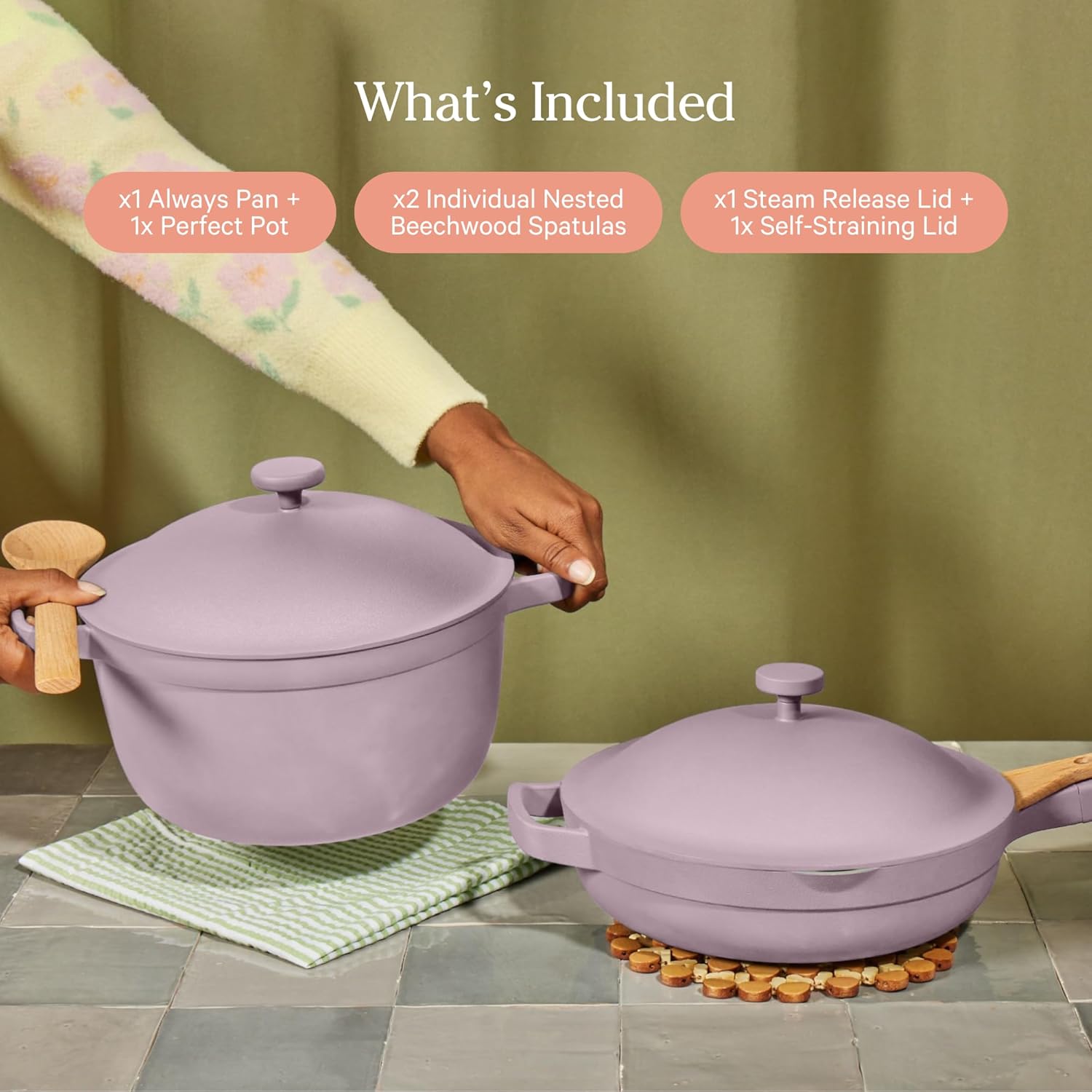 Our Place Home Cook Duo - Always Pan 2.0 & Perfect Pot Bundle | Multi-Functional Cookware Set Replaces 18 Pieces | Spice