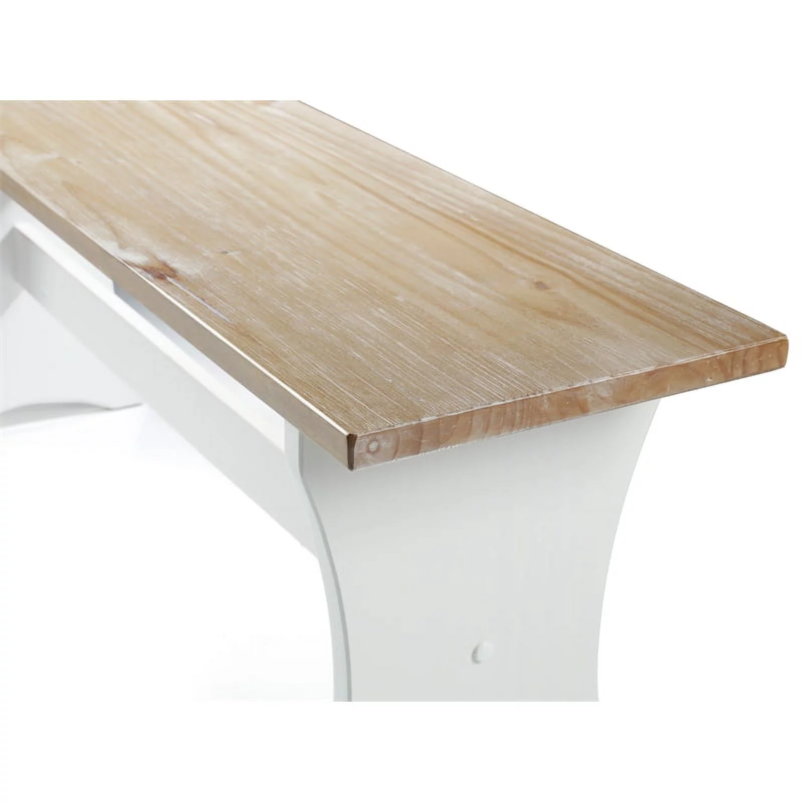 Linon Jackie Dining Nook Set in Antique White