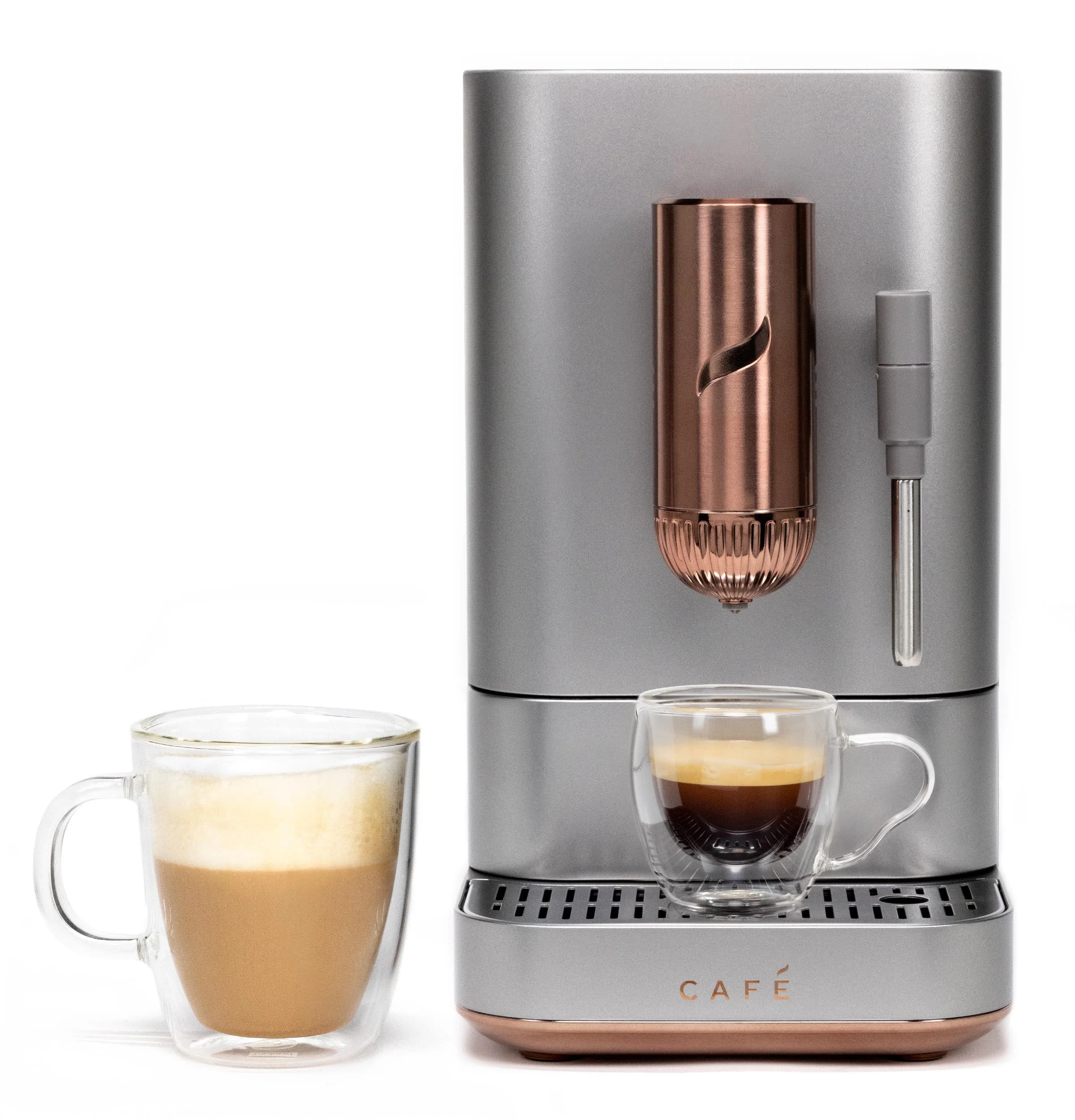 Café Affetto Automatic Espresso Machine + Milk Frother | Built-In & Adjustable Espresso Bean Grinder | One-Touch Brew in 90 Seconds | Matte Black, 1.2 Liter, (C7CEBBS3RD3)