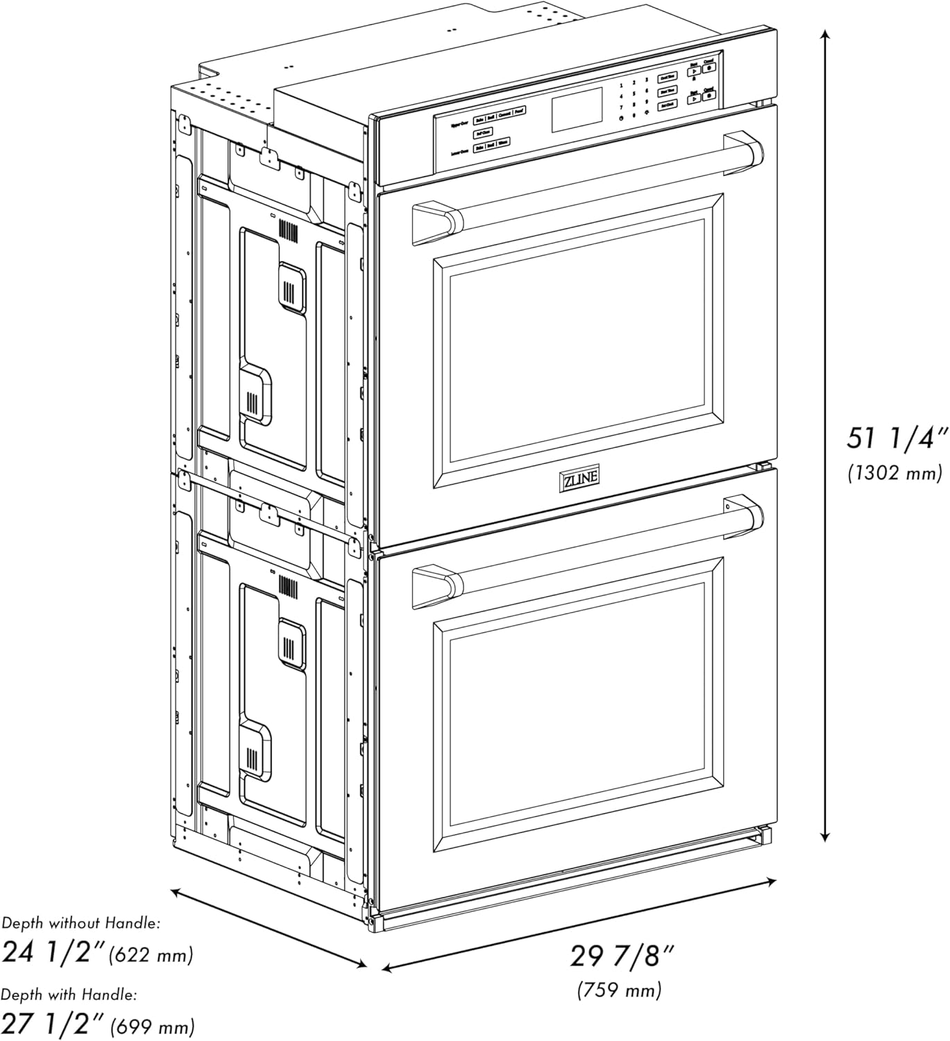 ZLINE 30" Professional Double Wall Oven with Self Clean and True Convection in Fingerprint Resistant Stainless Steel (AWDS-30)