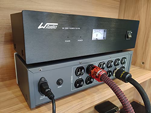 WAudio AC Noise Power Conditioner - Mains Purifier Audio Video Noise Filter Surge Protector with US Standard Sockets