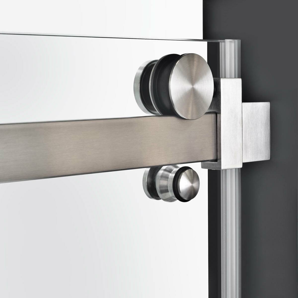 LessCare Ultra-B 58-62W x 60H Bathtub Doors, Semi-frameless, Chrome Finish (Brushed Nickel Finish)