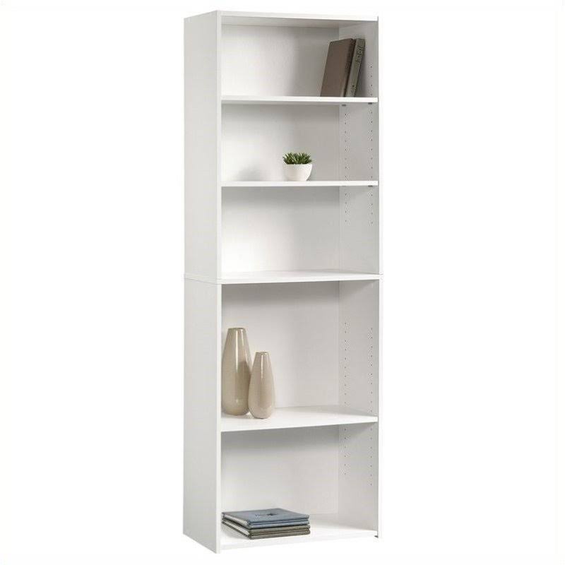 Pemberly Row 5 Shelf Bookcase in Soft White - PR-497603