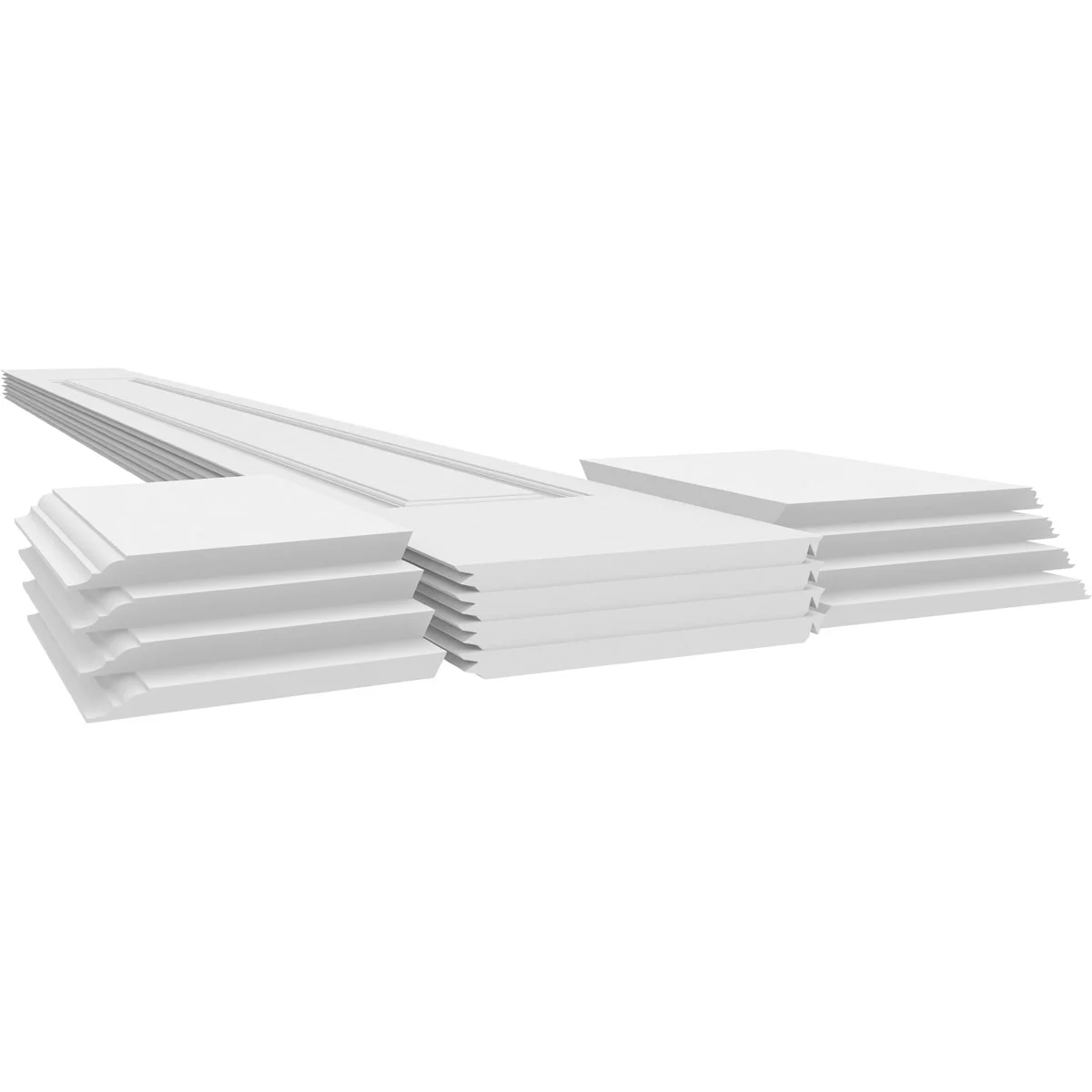 Ekena Millwork 10"W x 9'H Premium Square Non-Tapered Raised Panel PVC Endura-Craft Column Wrap Kit, Mission Capital & Base