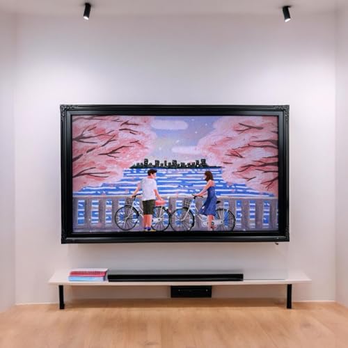 65 & 75 Inch TV frame for Samsung The Frame TV. SATIN BLACK (not for use with other models) Handmade wood ornate TV Frame