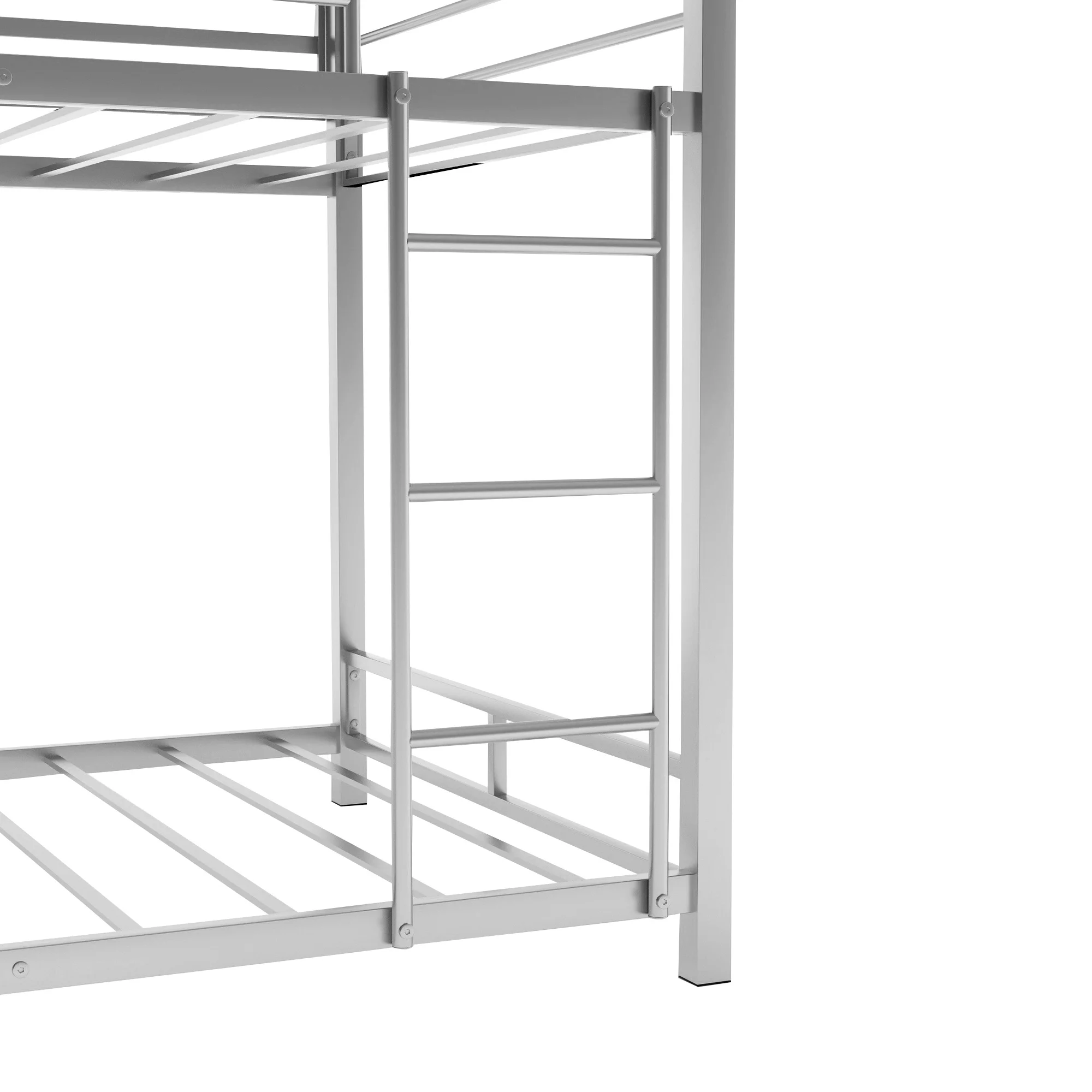 CHURANTY Metal Triple Bunk Bed Twin Over Twin Bunk Bed with Ladder and Safety Guardrail 3 Bunk Bed for Living Room Bedroom, Sliver