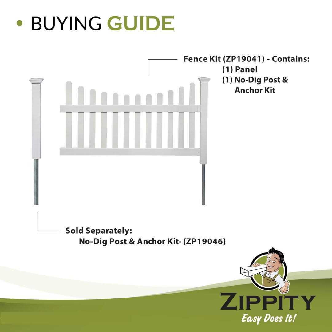 Zippity Outdoor Products All American Vinyl Picket Fence with No-Dig Steel Pipe Anchor Kit - Shop Hardware Tools Online Store