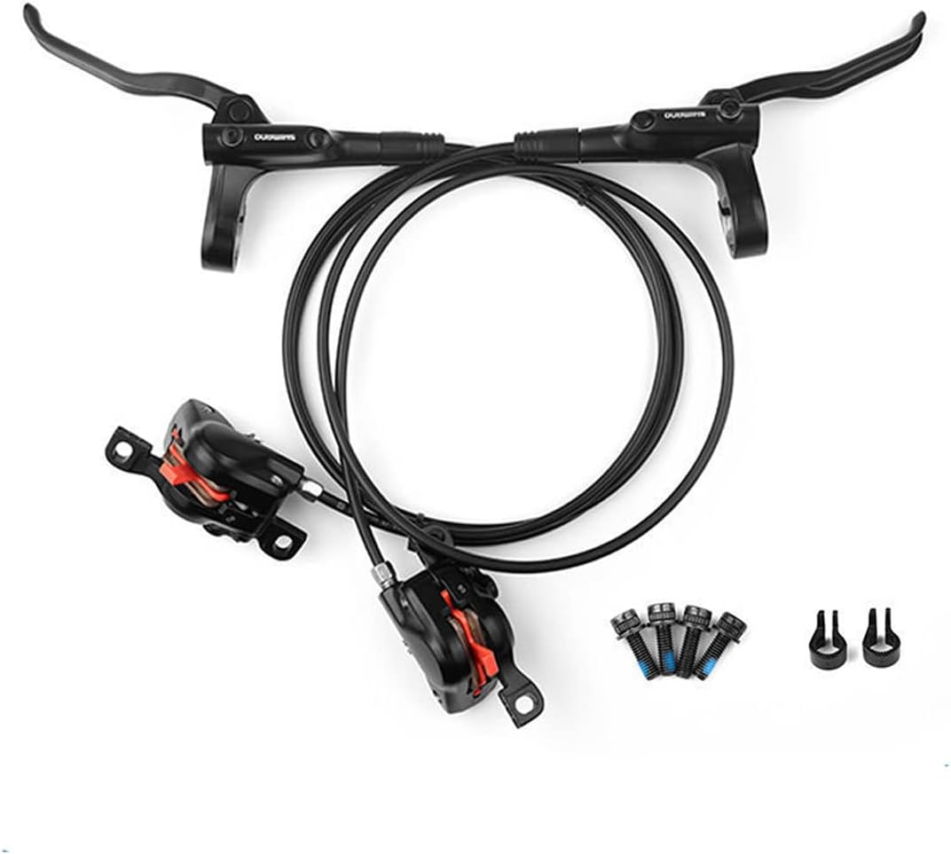 BUCKLOS Shimano MT200 MTB Hydraulic Disc Brake Set, Left Front 800mm Right Rear 1500mm Mountain Bike Hydraulic Disc Brake with Universal is/PM Caliper for MTB XC Trail, e-Bike, Fat Bike