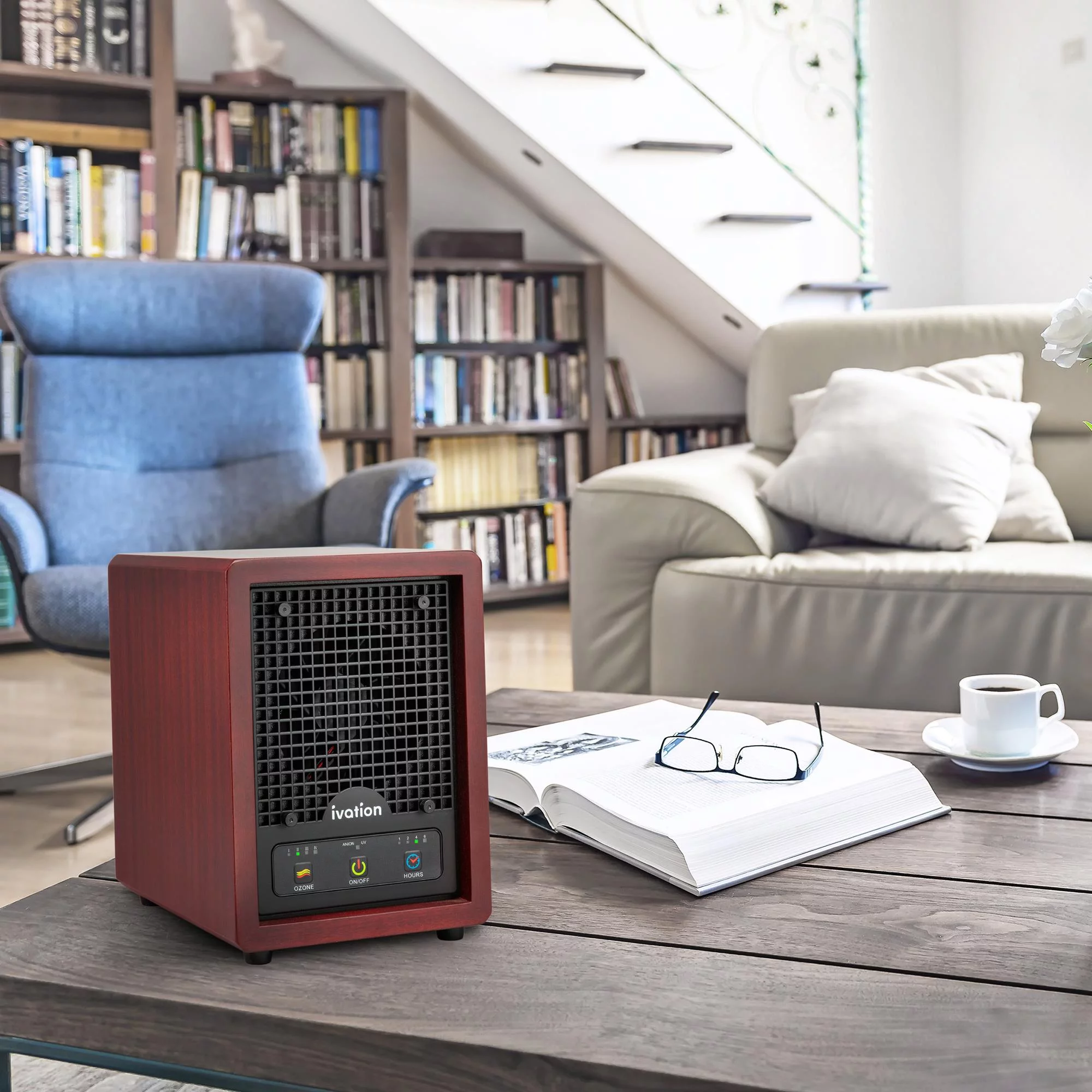 Ivation Ozone Air Purifier | Portable Deodorizing System w/ Multi-Level Filtration, Ionizer Plate, UV Lamps, Fan & Timer | Eliminates Odors from Pets, Smoke, Food & More | For Rooms Up to 3,500 Sq/Ft