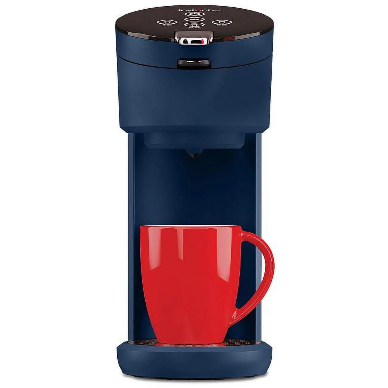 Instant Solo 2-in-1 Single Serve Coffee Maker for Ground Coffee or K-Cup Pods with 3 Brew Sizes, Maroon Red