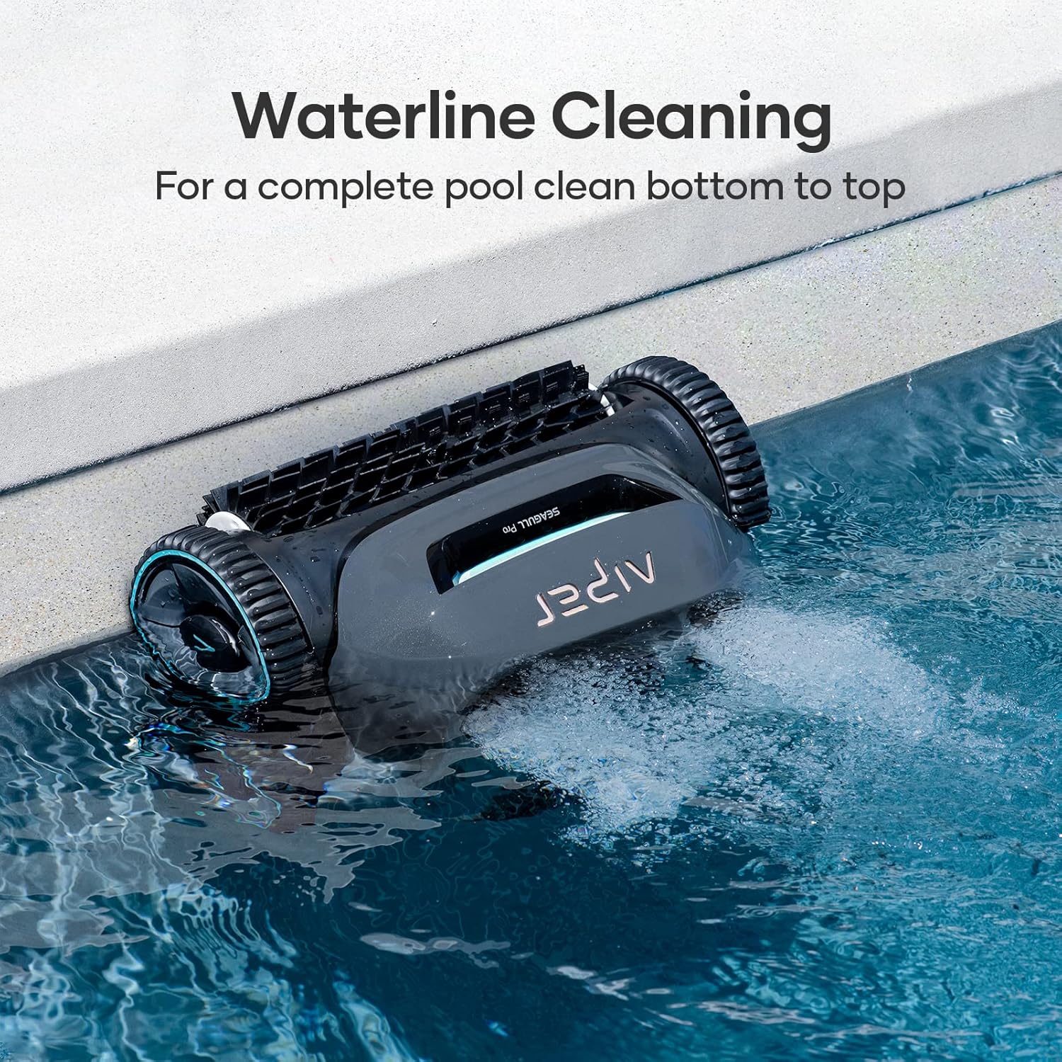 AIPER Seagull Pro Cordless Robotic Pool Vacuum Cleaner, Wall Climbing Pool Vacuum Lasts up to 150 Mins, Quad-Motor System, Smart Navigation, Ideal for In-Ground Pools up to 1,600 Sq.ft