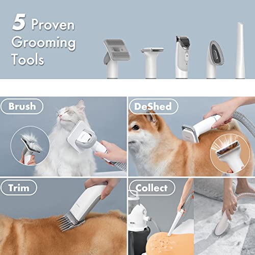 Neakasa by neabot P2 Pro Dog Grooming Kit, Dog Clippers Vacuum Suction 99% Hair, Pet Grooming with 5 Proven Grooming Tools, 2L Large-capacity Easy Empty Dustbin for Dogs Cats Animals
