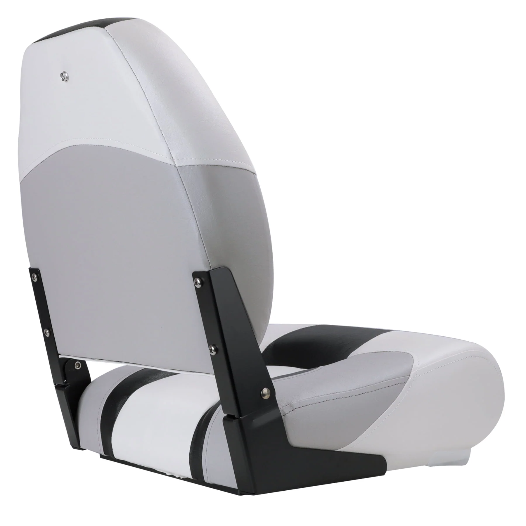NORTHCAPTAIN S1 Pro Premium High Back Folding Boat Seat,Stainless Steel Screws Included,Charcoal/Black(2 Seats)