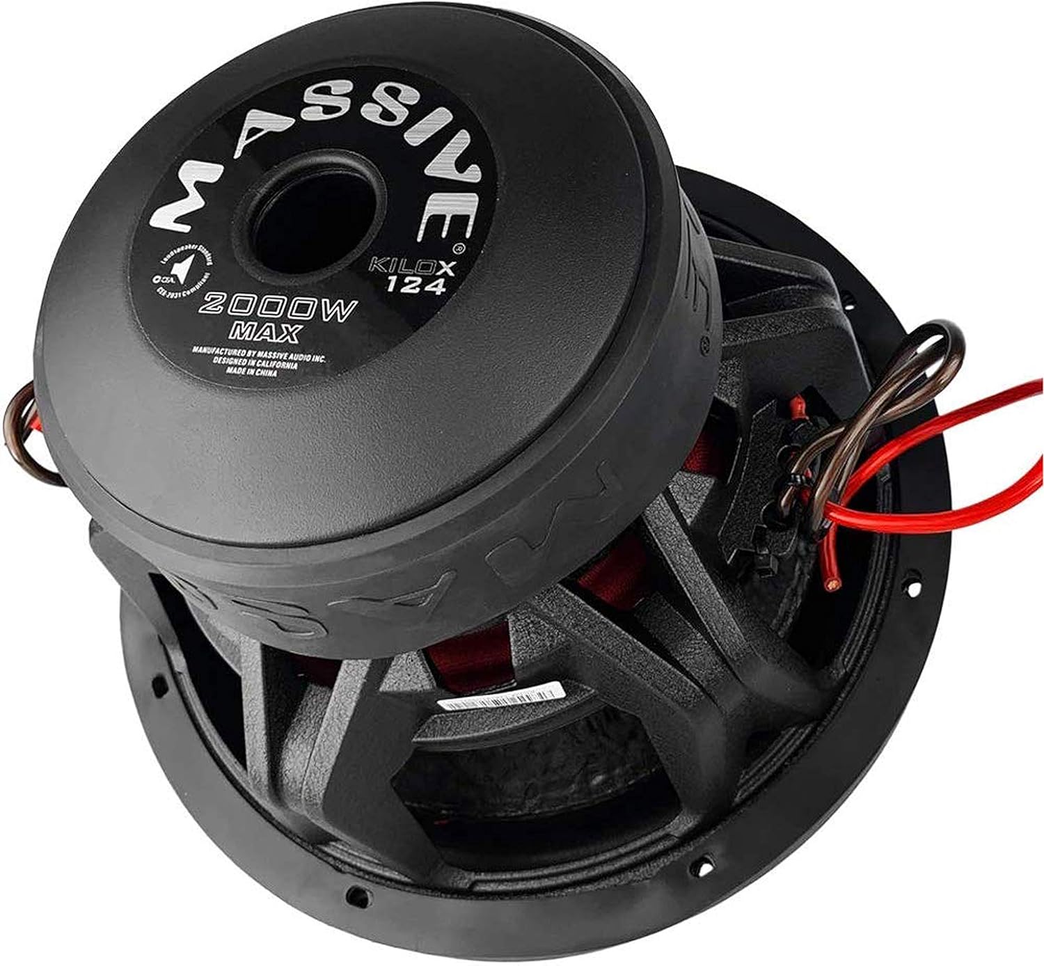 Massive Audio KILOX122-12 Inch Car Audio Subwoofer, High Performance Subwoofer for Cars, Trucks, Jeeps - 12" Subwoofer 1000 Watt RMS, 2000w MAX Dual 4 Ohm, 3 Inch Voice Coil. Sold Individually