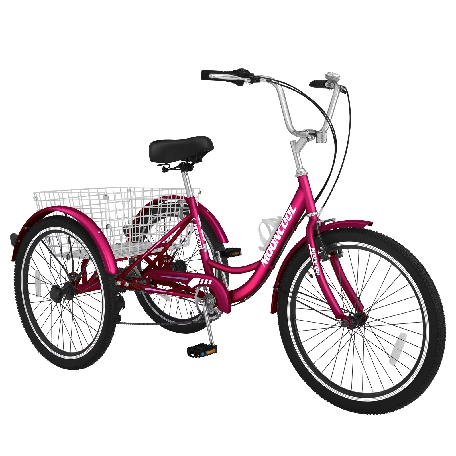 MOPHOTO Adult Tricycles 3 Wheel 7 Speed Trikes, 20/24/26 inch with Big Basket for Shopping, Picnics Exercise Men's Women's Senior's Trike