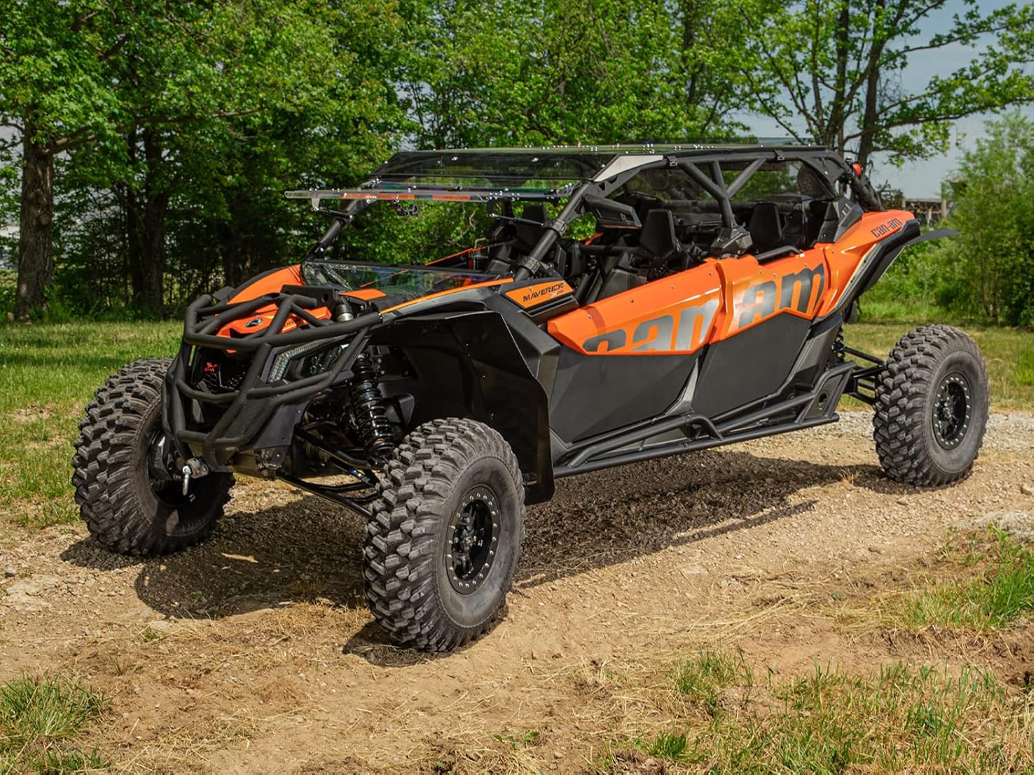 SuperATV Nerf Bars/Rock Sliders for Can-Am Maverick X3 MAX (See Fitment) | 1.75” Diameter Steel Tubing | Bolt-On Mounting | Powder-Coat Finish | Protects Exposed Sides and Body Plastic