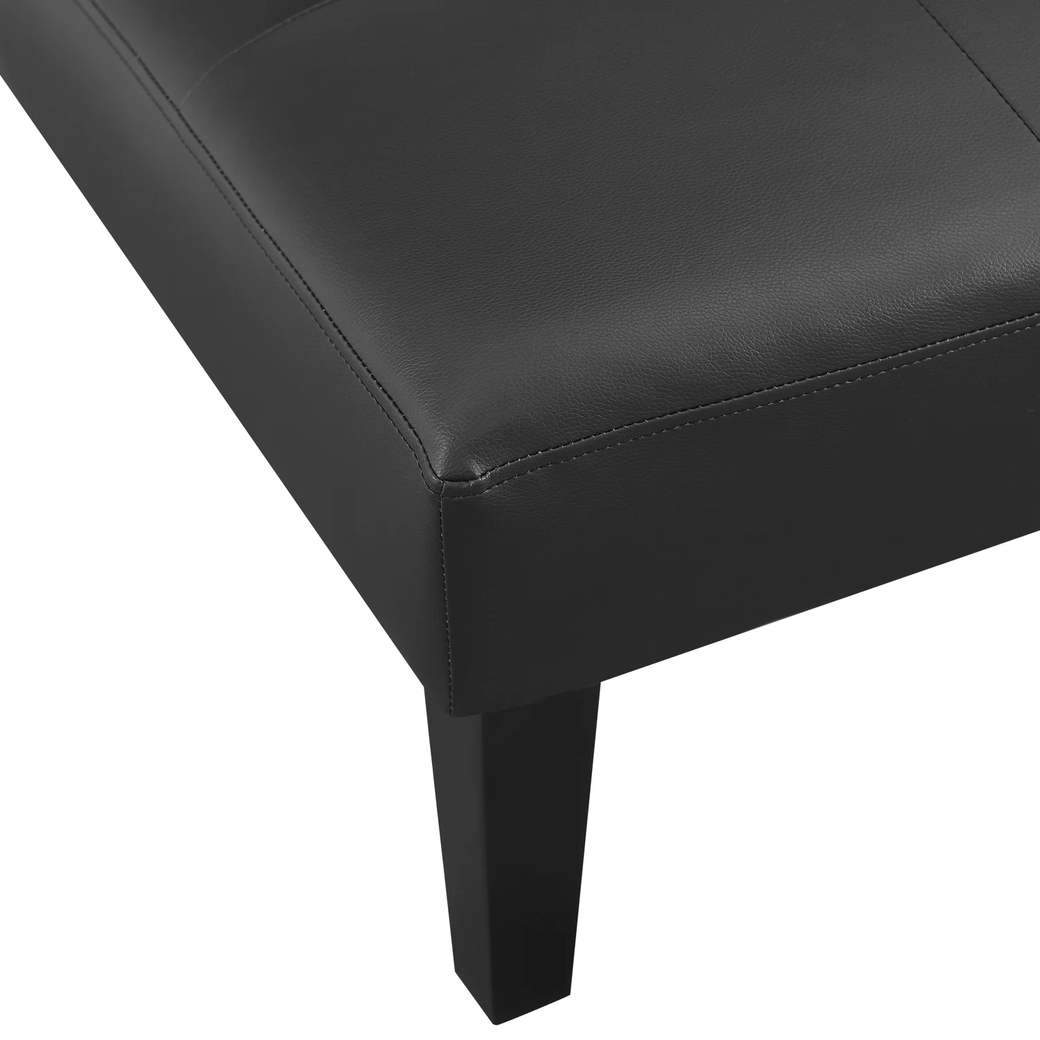 Modern Tufted Convertible Futon Sofa Bed, Folding Sofa Couch with Wooden Legs, Reclining Small Couch, Durable and Sturdy Futon Sofa, Faux Leather, Black