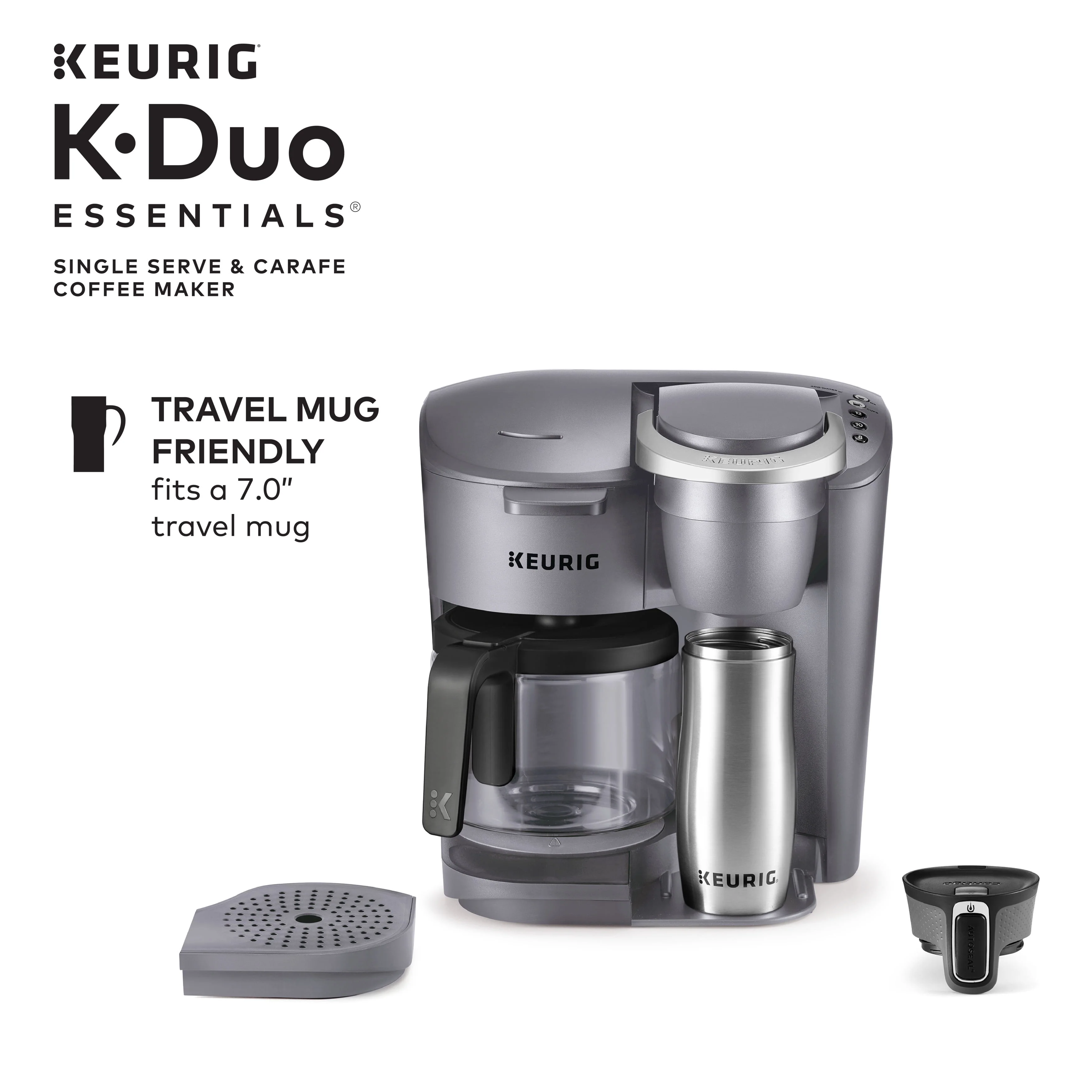 Keurig K-Duo Essentials Black Single-Serve K-Cup Pod Coffee Maker, Black