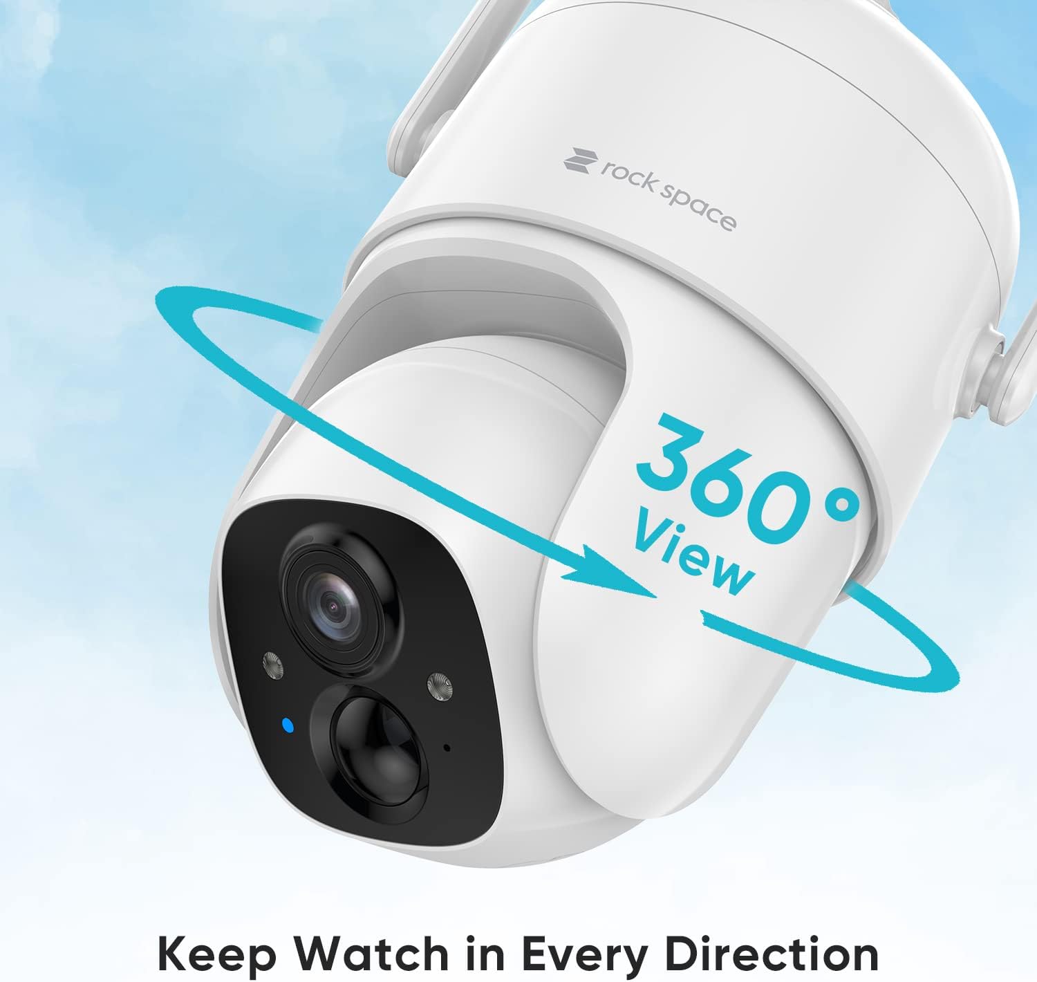 Security Cameras Wireless Outdoor, 360&deg; View WiFi Camera Outdoor Wireless with Spotlight, 1080P PTZ Camera for Home Security, Color Night Vision
