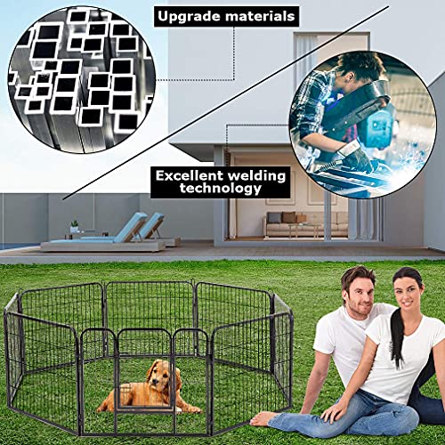 BestPet Dog Playpen Indoor 40 inch 16 Panels Metal Dog Pen Pet Dog Fence Outdoor Exercise Pen with Doors,Pet Puppy Playpen for RV Camping Yard, Black