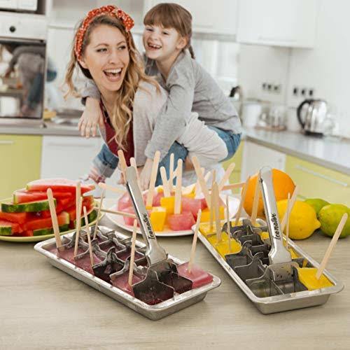 GOWA Easy Removal Metal Ice Trays with Handle - Stainless Steel Ice Cube Maker and Tray, 18 Slot Mold - BPA-Free, Food-Grade Fre