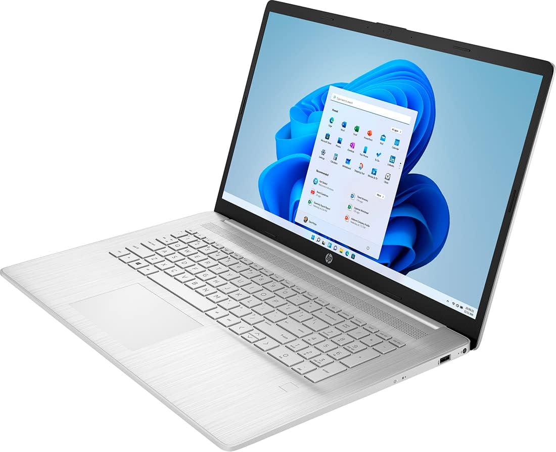 2022 HP Newest Notebook Laptop, 17.3'' Full HD Screen, AMD Ryzen 5 5500U Processor, 32GB RAM, 1TB SSD, HDMI, Bluetooth, Wi-Fi, FP Reader, Windows 11 Home, Natural Silver