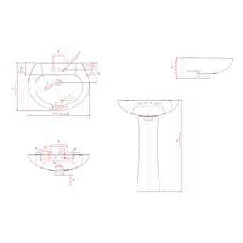 tosestores Aquasource 33.66-in H White Vitreous China Pedestal Sink Combo ML-20601 - Shop Hardware Tools Online Store