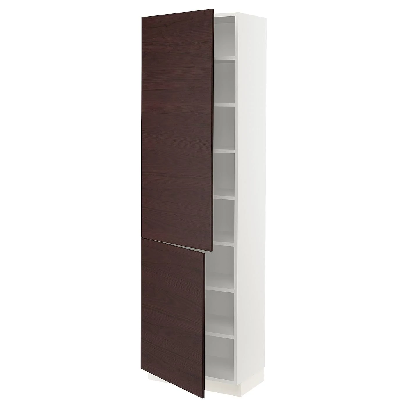 IKEA - SEKTION High Cabinet with Shelves u0026 2 Doors, White Askersund/dark Brown Ash Effect, 24x15x80 29332834