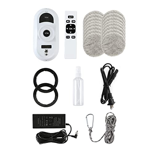 YTK Window Cleaner Robot with Ultrasonic 5600PA Auto Water Glass Cleaning Automatic Smart Robot Cleaner,Window Vacuum Cleaner with Control Windows/Tiles/Class Door Indoor Outdoor High Rise Ceilings