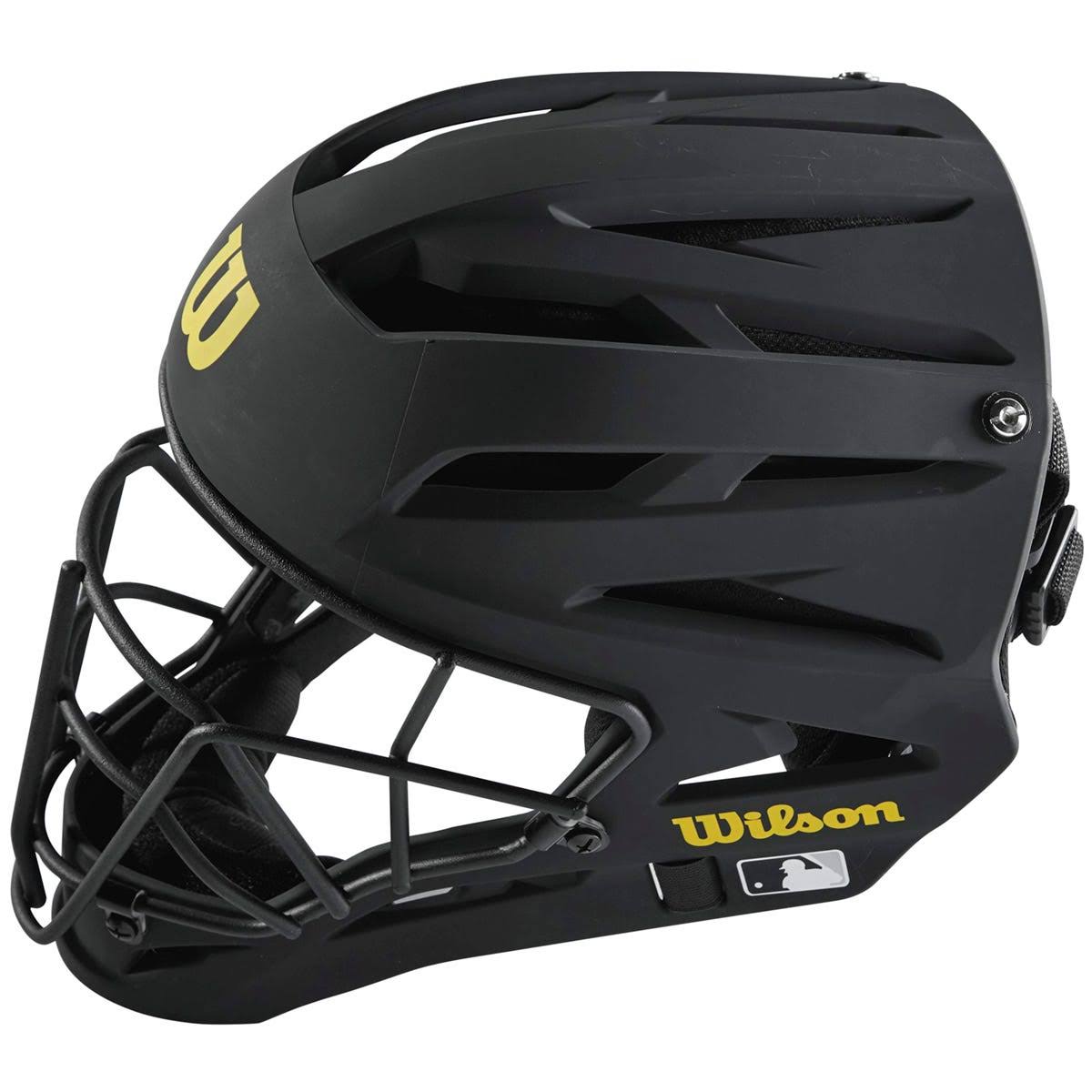 Wilson Pro Stock Titanium Umpire Helmet, Black, 7x22-7 1/2x22