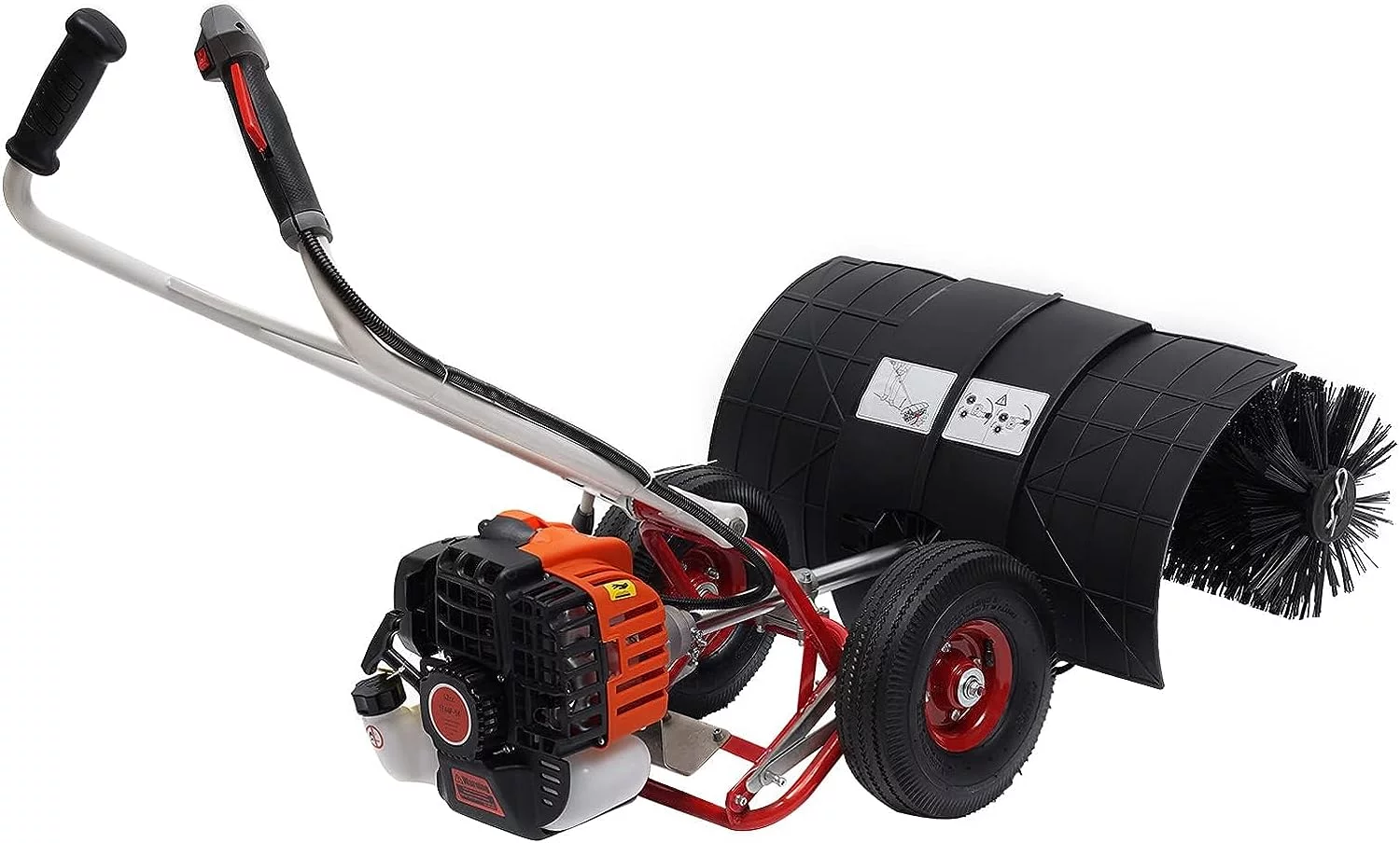 1.82KW/2.5Hp Hand Held Snow Sweeper, 2 Stroke 52CC Hand-Pushed Snow Plow, Single Cylinder Outdoor Hand Held Broom Handheld Sweeper Double Handle with Long Reach Chainsaw - Curated Treasures Market