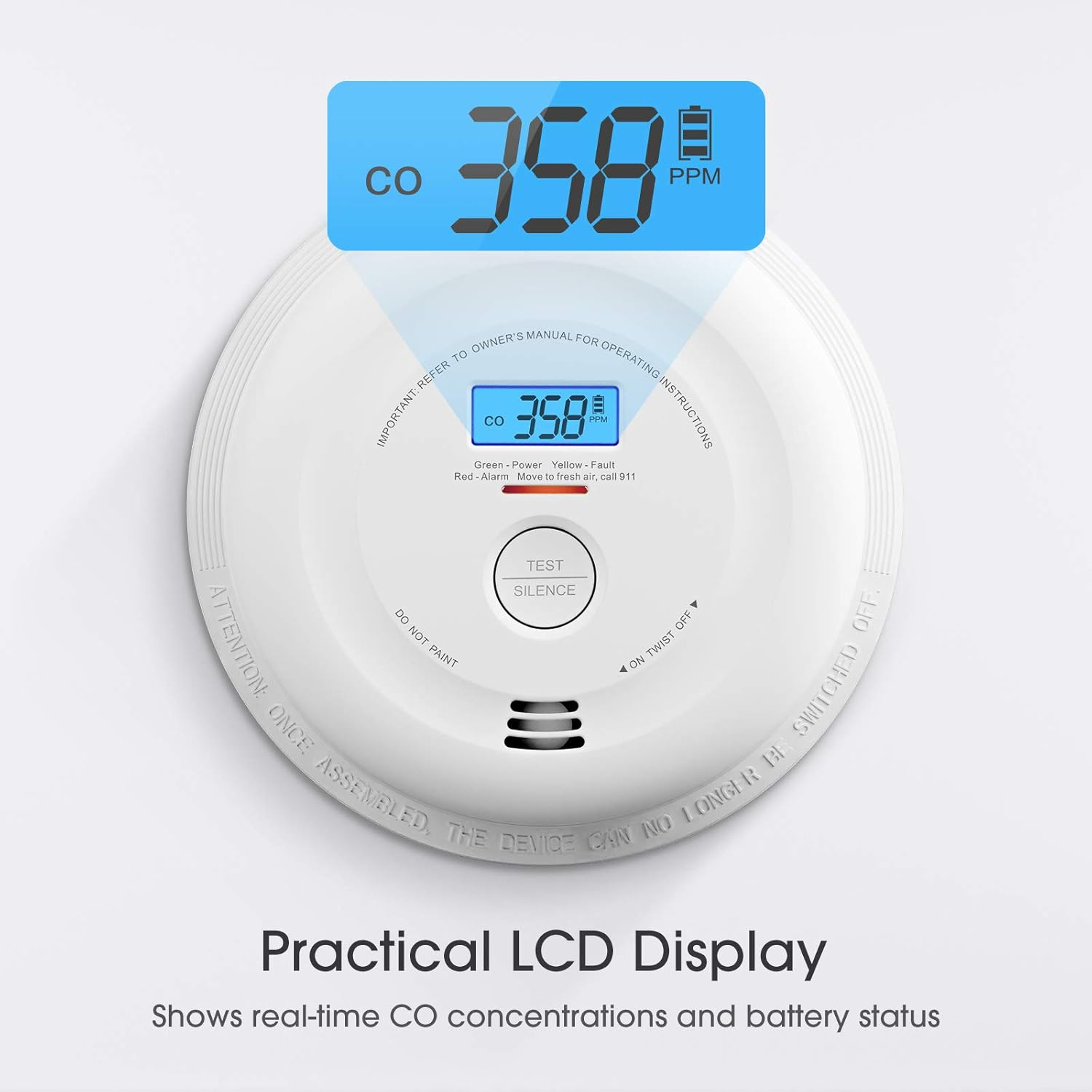 X-Sense 10-Year Battery Smoke and Carbon Monoxide Detector with LCD Display, Dual Sensor Smoke and CO Alarm Complies with UL 217 & UL 2034 Standards, Auto-Check, SC08, Pack of 5