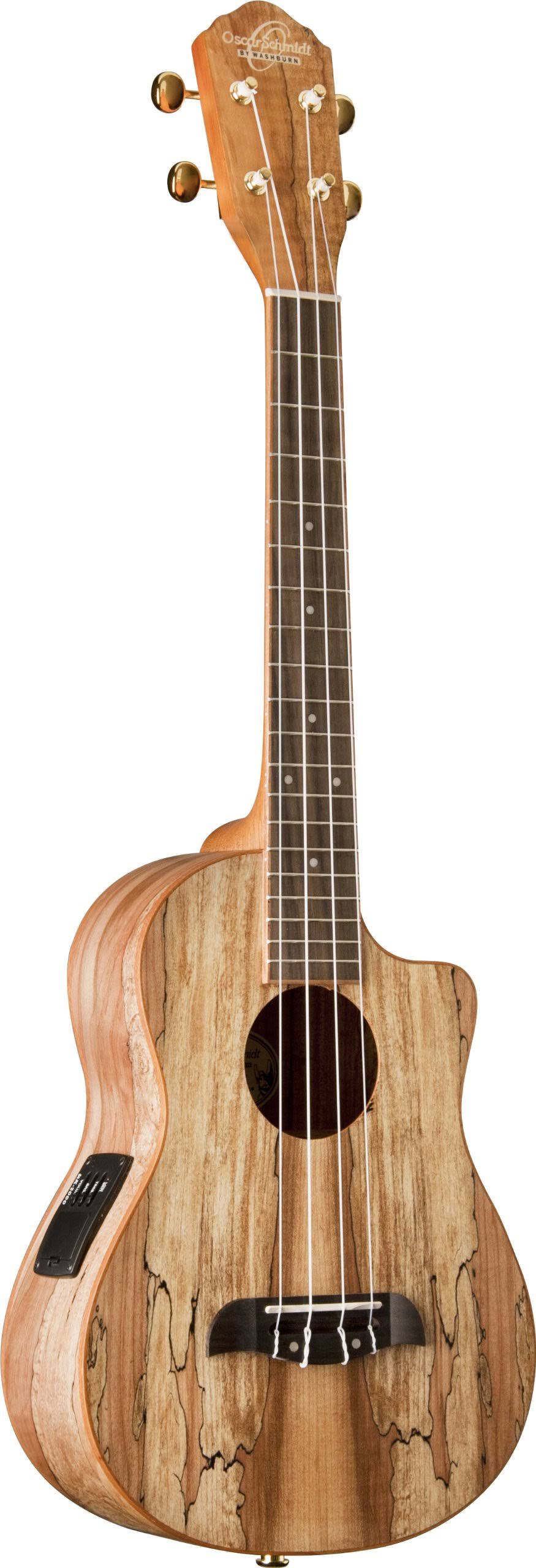 Oscar Schmidt Ou8tlce Spalted Maple Acoustic-Electric Tenor Ukulele